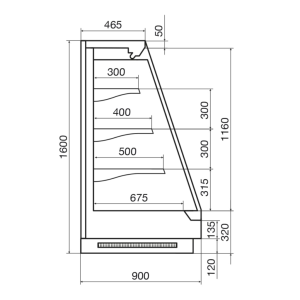 Горка холодильная Dazzl Vega 090 H160 торец, фруктовая - Изображение 3