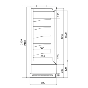 Горка холодильная Dazzl Vega DG 080 H210 Plug-in 125 - Изображение 3