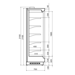 Горка холодильная Dazzl Vega SG 070 H210 190 - Изображение 3