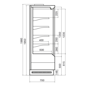 Горка холодильная Dazzl Vega DG 070 H195 Plug-in 125 - Изображение 3