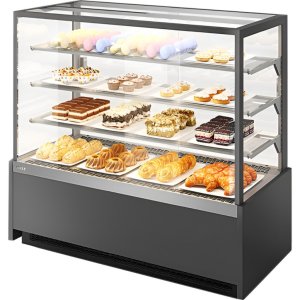 Витрина кондитерская Chilz VETE KUB 90 серый матовый, шлифованная нержавейка