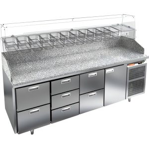 Стол холодильный для пиццы HiCold PZ3-2321/GN камень