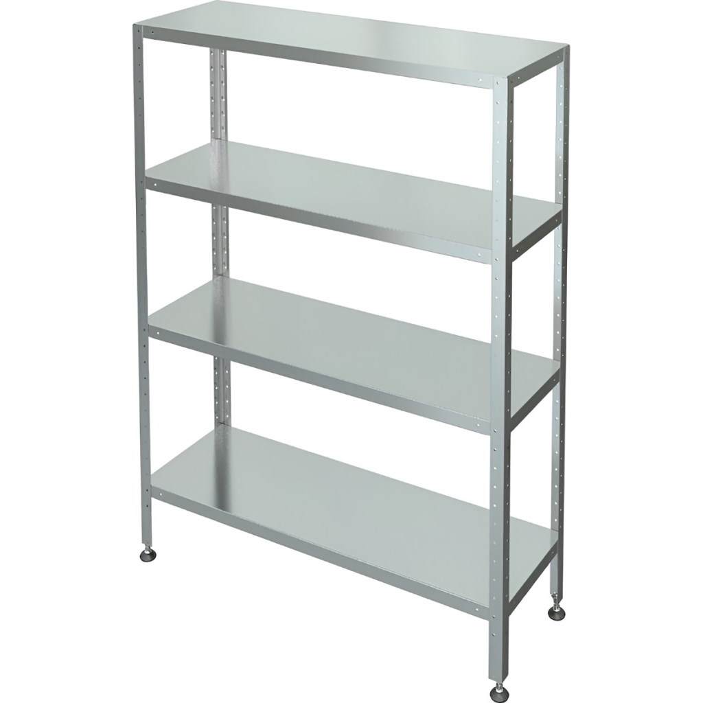 Стеллаж с 4-я сплошными полками МХМ С-4-0,5/1,0/1,6 (нержавейка) 